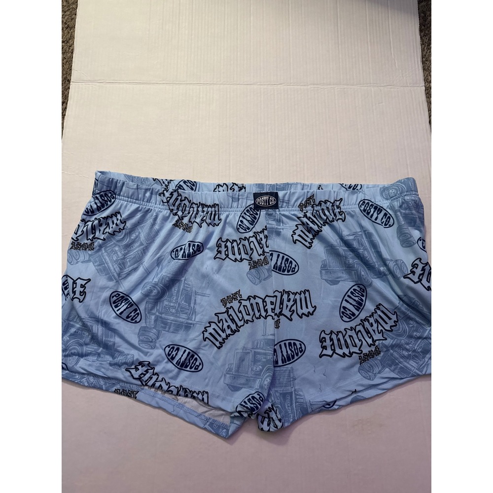 Posty Co Post Malone Ice Melt Blue Graphic Lounge Shorts 3X LZ36102BHWT